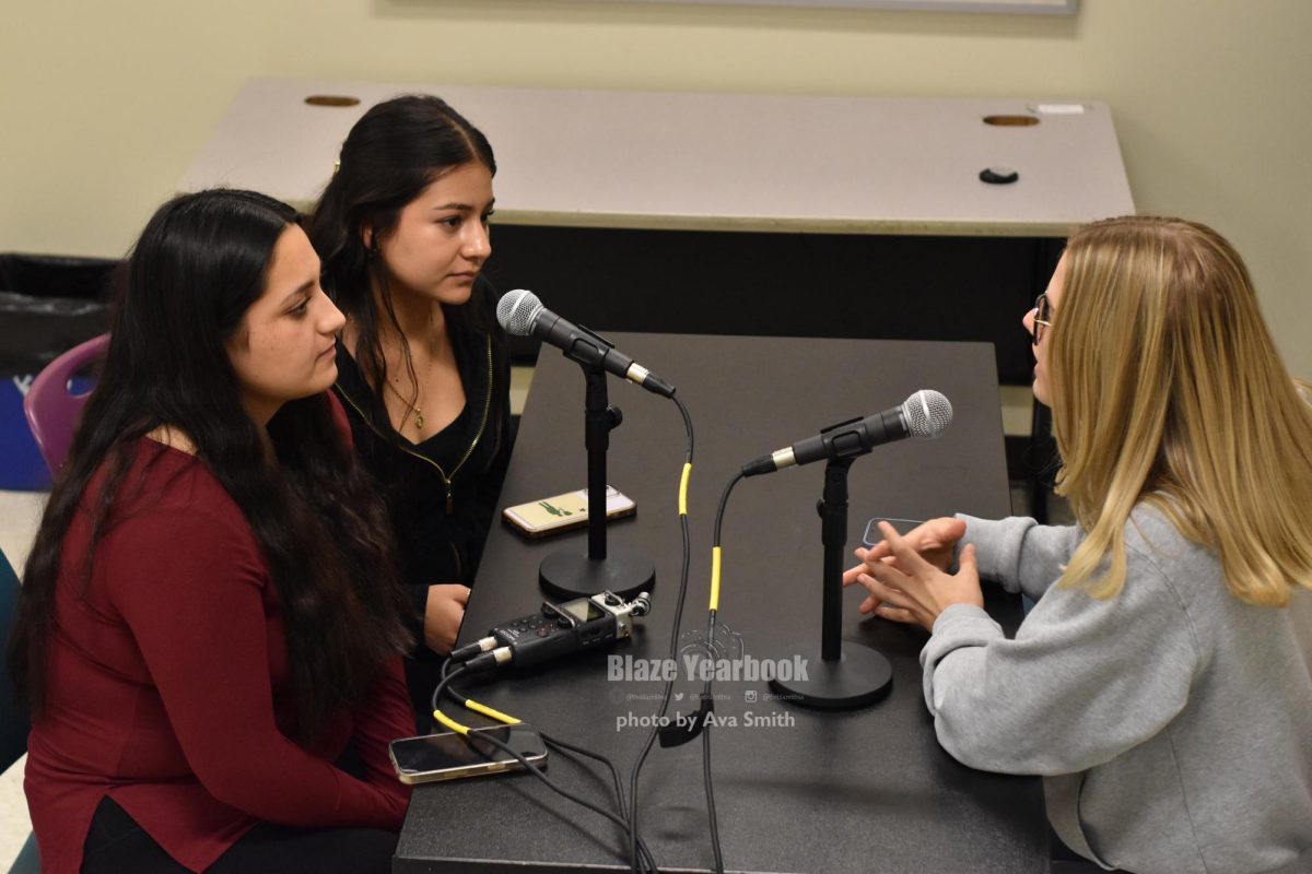 Podcast hosts Andrea Lepley and Juliana Mora interview 2019 alumna Madison Rios.