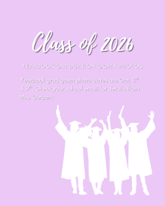 Senior Gown Photos Reminder