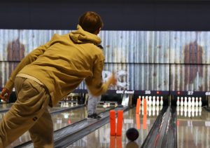 Corben Lowman (12) throws shot during targeting drill during practice at Guttormsen Recreation Center on Jan. 15.